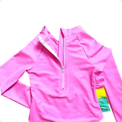 Imagem de Maiô Meninas Manga Longa Infantil Bebe Com Proteção Uv50 Maio