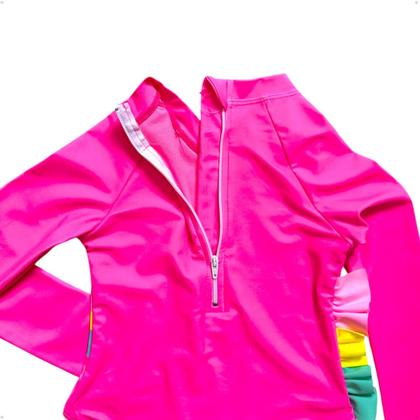 Imagem de Maiô Meninas Manga Longa Infantil Bebe Com Proteção Uv50 Maio