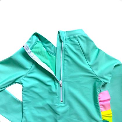 Imagem de Maiô Meninas Manga Longa Infantil Bebe Com Proteção Uv50 Maio