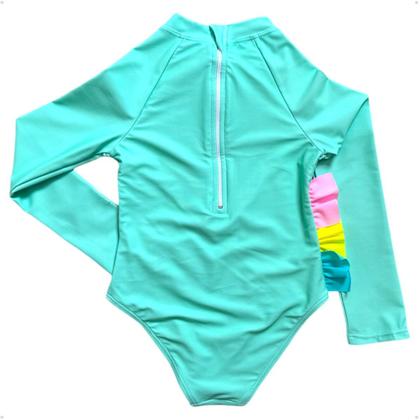 Imagem de Maiô Meninas Manga Longa Infantil Bebe Com Proteção Uv50 Maio