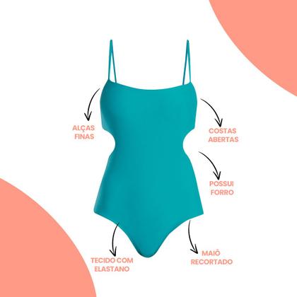 Imagem de Maiô Moda Praia Beachwear She Verão Liso Modelo De Alcinha