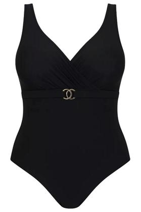 Imagem de Maiô Modelador Zero Barriga com Proteção UV - Liso Preto - Banho de Mar - Tamanhos 44 ao 54