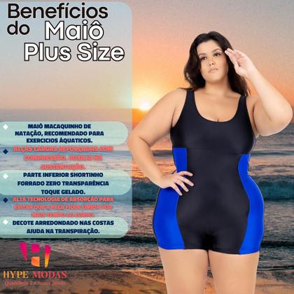 Imagem de Maiô Natação Hidroginástica Plus 50 ao 56 Recorte Lateral