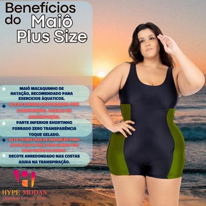 Imagem de Maiô Natação Hidroginástica Plus 50 ao 56 Recorte Lateral