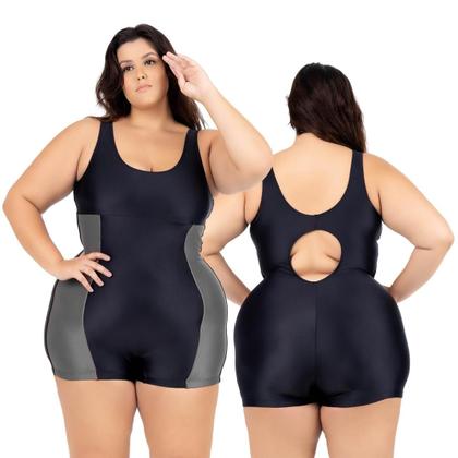 Imagem de Maiô Natação Hidroginástica Plus 50 ao 56 Recorte Lateral