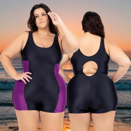 Imagem de Maiô Natação Hidroginástica Plus 50 ao 56 Recorte Lateral