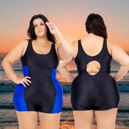 Imagem de Maiô Natação Hidroginástica Plus 50 ao 56 Recorte Lateral