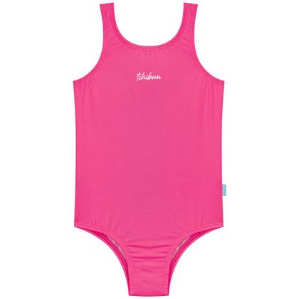 Imagem de Maiô Natação Infantil com Touca Proteção UV50+ Pink Neon Kamylus