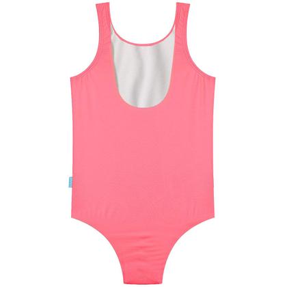 Imagem de Maiô Natação Infantil com Touca Proteção UV50+ Rosa Neon Kamylus