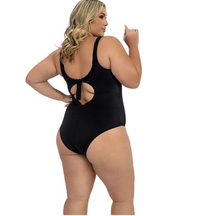 Imagem de Maiô Plus Liso sem Bojo Decote Trança Banho de Mar