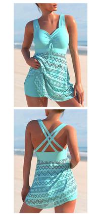 Imagem de Maiô Retrô Plus Size Saia Rendada com Shorts  44-MR