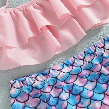 Imagem de Maiô Sem Mangas para Meninas - Biquini com Chapéu e Calções de Praia