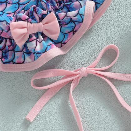 Imagem de Maiô Sem Mangas para Meninas - Biquini com Chapéu e Calções de Praia