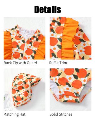 Imagem de Maiô SUNNY PIGGY Baby Girl de manga comprida com babado 0-2y