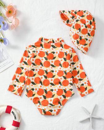 Imagem de Maiô SUNNY PIGGY Baby Girl de manga comprida com babado 0-2y