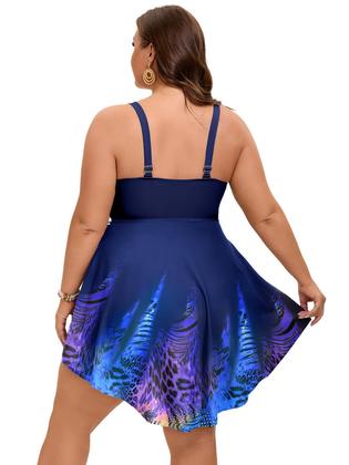 Imagem de Maiô Tankini Arolina Plus Size 2025 Tummy Control Azul