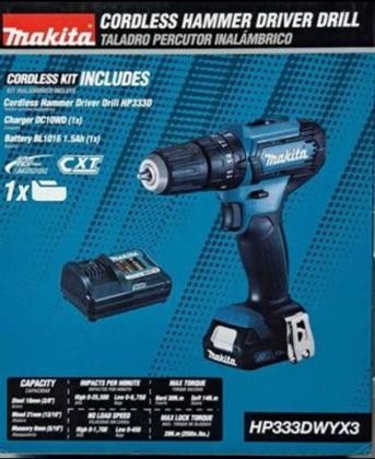 Imagem de Makita - Cordless Hammer Driver Drill HP333DWYX3