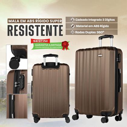 Imagem de Mala 23kg Luxuosa Com ABS Resistente e Garantia Sestini