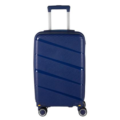 Imagem de Mala avião bordo 10kg polipropileno material inquébravel roda dupla 360 cadeado tsa azul escuro