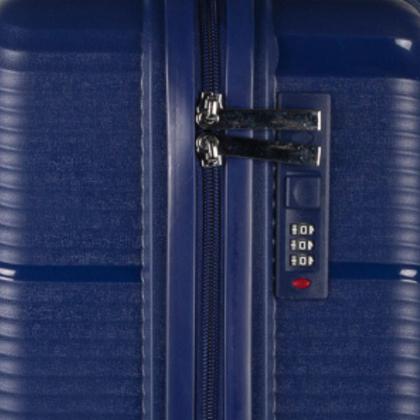 Imagem de Mala avião bordo 10kg polipropileno material inquébravel roda dupla 360 cadeado tsa azul escuro