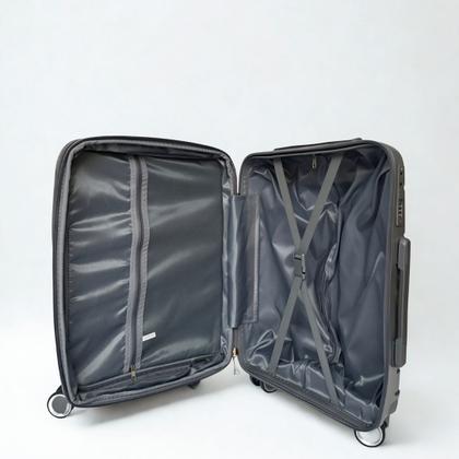 Imagem de Mala de Bordo 10 kg Polipropileno Ultraleve 41L Rodinhas 360 Cadeado TSA Viagem Sumo - Cinza