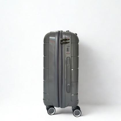 Imagem de Mala de Bordo 10 kg Polipropileno Ultraleve 41L Rodinhas 360 Cadeado TSA Viagem Sumo - Cinza