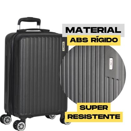 Imagem de Mala De Bordo 10Kg Preto C/Roda Dupla 360 Resistente Abs