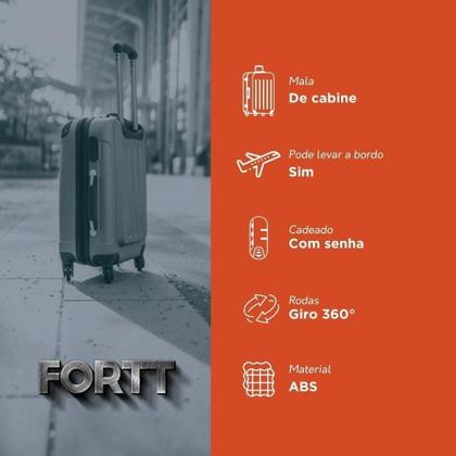 Imagem de Mala De Bordo Abs 4 Rodas Adventure Fortt Amarela - Mab01-am