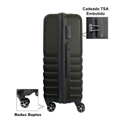 Imagem de Mala de Bordo ABS para Viagem IKA Flex, Cadeado TSA Embutido, Rodas Duplas 360º