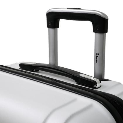 Imagem de Mala De Bordo ABS Para Viagem IKA Vanguard Cadeado Integrado Rodas Duplas 360º Branco P