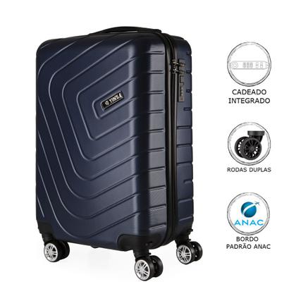 Imagem de Mala de Bordo ABS para Viagem Yins Ys21158 Cadeado Integrado Rodas Duplas Giro 360º Azul