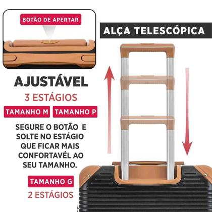 Imagem de Mala De Bordo Pequena Kabri Rígida Rodas De Giro 360 Santino