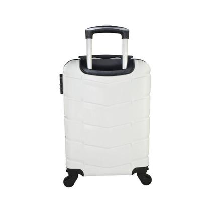 Imagem de Mala De Bordo Pequena Para Viagem Em Abs Yins 21209 Cadeado Integrado Rodas Giro 360 Branco