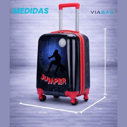 Imagem de Mala de Rodinhas Infantil para Viagem e Escolar Reforçada ABS/PC - Spider Jumper