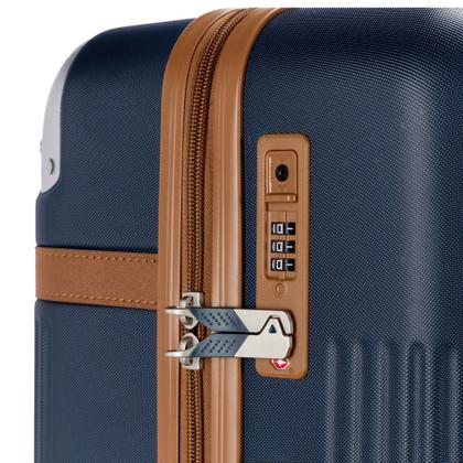 Imagem de Mala De Rodinhas Pequena Viagem Trabalho Abs Rígida Resistente 360 AZUL ESCURO