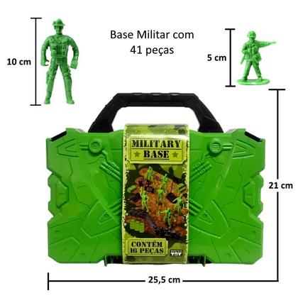 Imagem de Mala de Soldadinhos de Brinquedo com 30 Soldados 10 Acessórios Militares