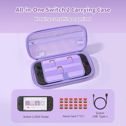 Imagem de Mala de transporte Kuitmor Slim para Switch 2 (2025) com 12 slots