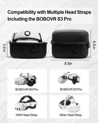 Mala de transporte Nargos para Meta Quest 3 com BOBOVR S3 Pro