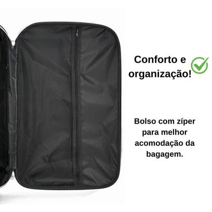 Imagem de Mala de Viagem 10 kg Pequena de Bordo de Mão 55x35x23 Padrão ANAC com Rodinha e Cadeado