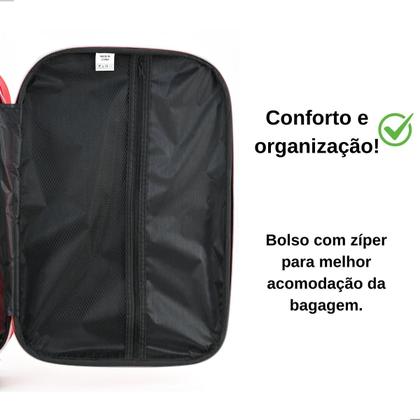 Imagem de Mala de Viagem 10 kg Pequena de Bordo de Mão 55x35x23 Padrão ANAC com Rodinha e Cadeado