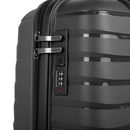 Imagem de Mala de Viagem 10kg Bordo SESTINI Essencial Pequena Grafite TSA Expansor Rodas Duplas Giratória Super Resistente