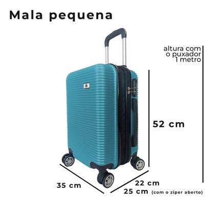 Imagem de Mala de Viagem Bordo 10kg PP C/ Zíper Expansível Padrão ANAC