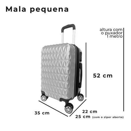 Imagem de Mala de Viagem Bordo 10kg PP C/ Zíper Expansível Padrão ANAC