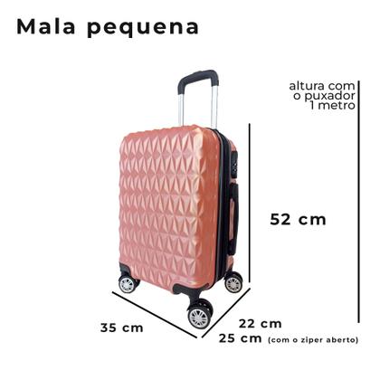 Imagem de Mala de Viagem Bordo 10kg PP C/ Zíper Expansível Padrão ANAC