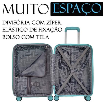 Imagem de Mala de Viagem Bordo Cadeado Rodinhas Dupla Avião Mao Resistente Reforçada Leve de Polipropileno Pequena 10kg Polo King