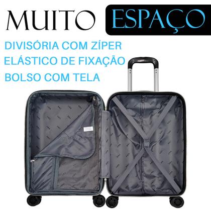 Imagem de Mala de Viagem Bordo Expansiva Rígida com Rodinha Dupla 360 Avião Mão Bagagem pequena 8kg Abs