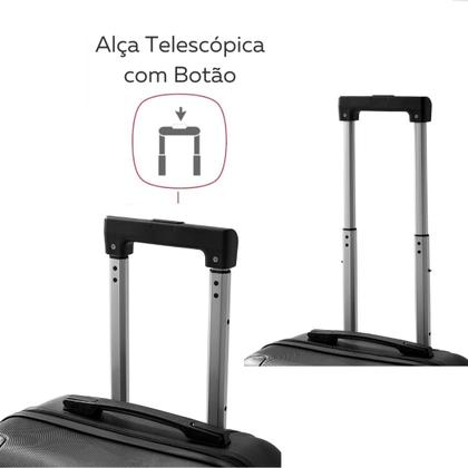 Imagem de Mala De Viagem Bordo Mão Pequena 10kg Abs Cadeado 4 Rodinhas 360 Para Levar na Cabine Avião Dubai