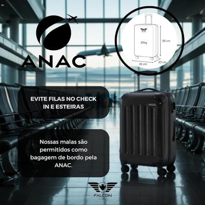Imagem de Mala De Viagem Bordo Mão Pequena 10kg Abs Cadeado 4 Rodinhas 360 Para Levar na Cabine Avião Dubai