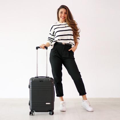 Imagem de Mala de Viagem Bordo Pequena Rígida 10 KG Aprovada ABS Rodinhas Kit Conjunto Organizador Frascos