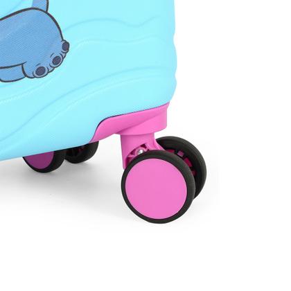 Imagem de Mala de Viagem Bordo Stitch Disney Rodinha 360 Azul e Rosa